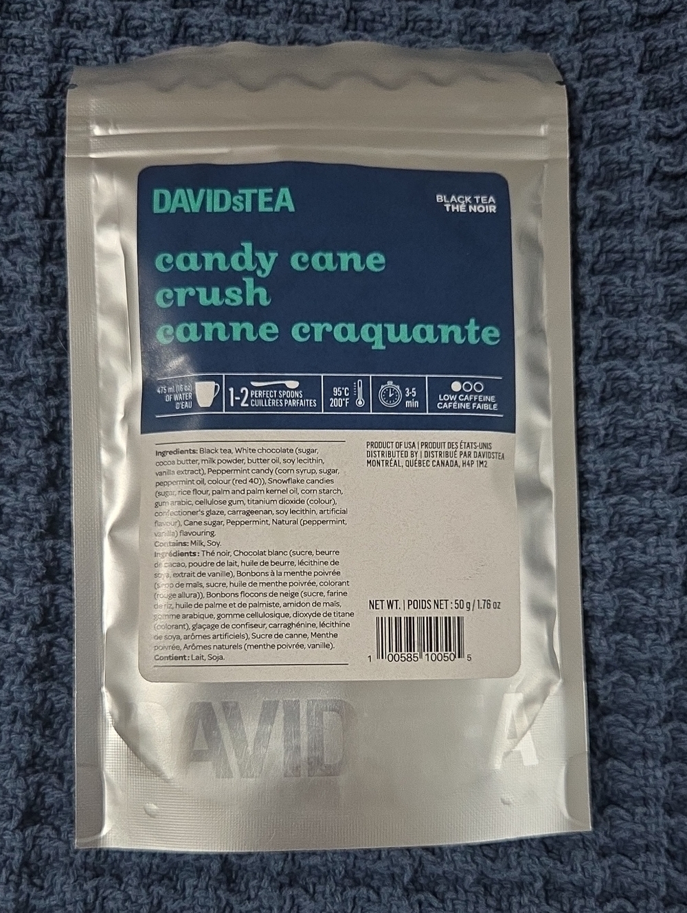 2/$20 New! Sealed! Davidstea CANDY CANE CRUSH Loose Leaf Tea 50g Davids Tea